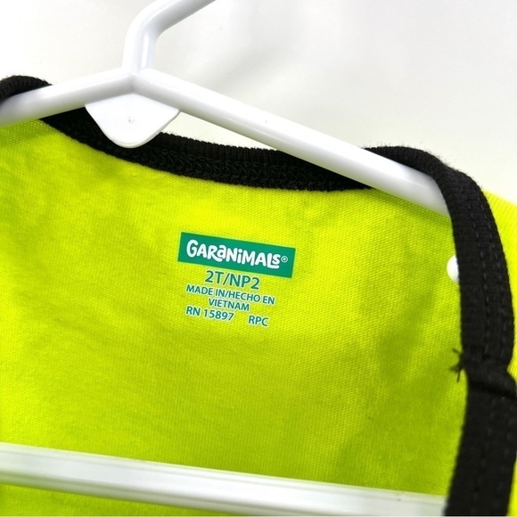 GARANIMALS Boy's Bright Neon Green Surfer Dinosaur Tank Top Size 2T - Picture 4 of 9